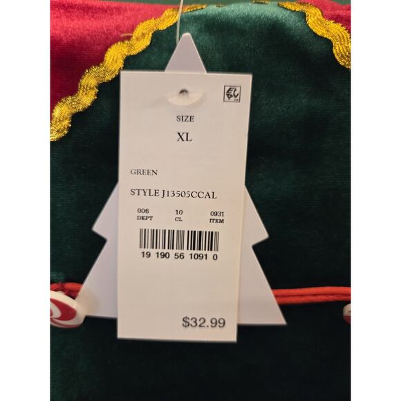 Born Famous Dress Elf Holiday Green Short Tutu Sleeveless Lined Size XL - Picture 3 of 13